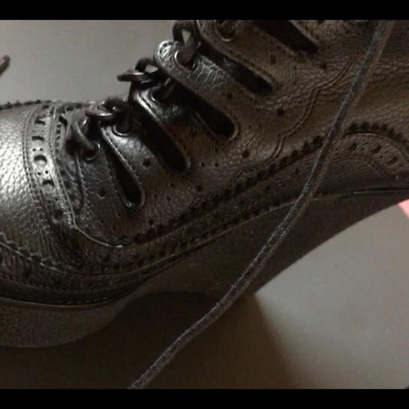 *BURBERRY* Prorsum Brogue Pencombe Leather Wedges - Picture 6 of 8